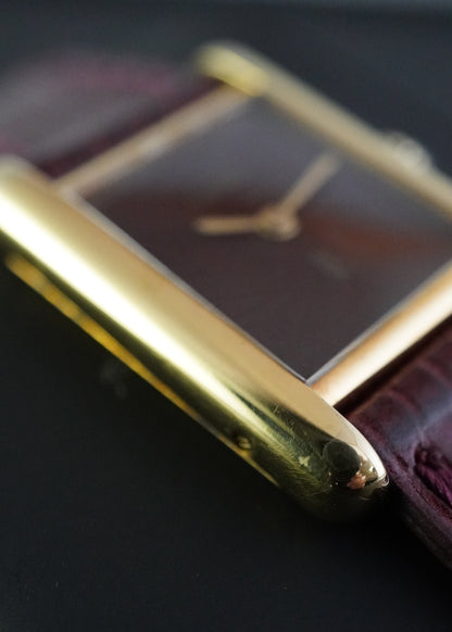Montre Cartier Tank Must Vermeil Cadran Burgundy
