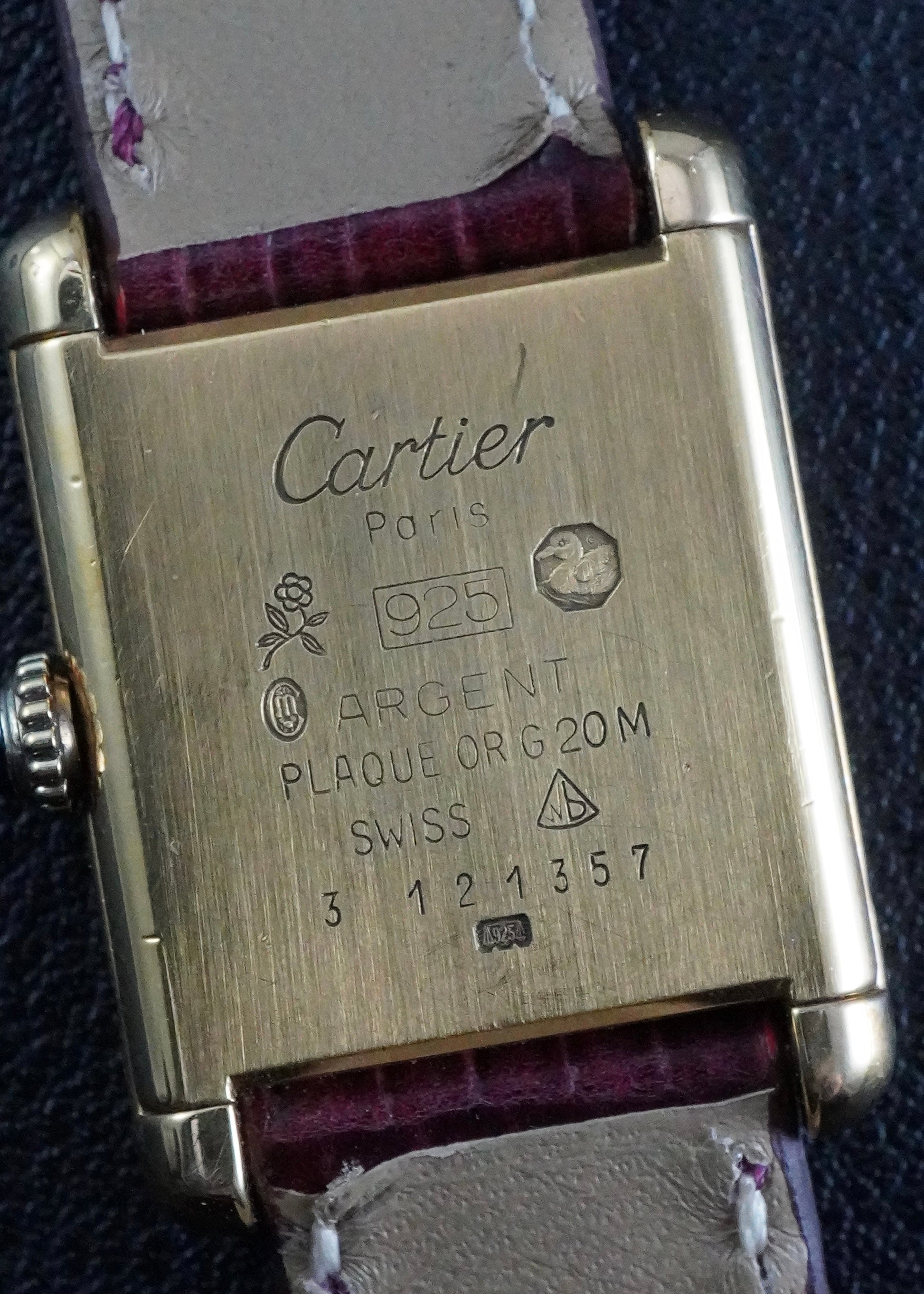 Montre Cartier Tank Must Vermeil Cadran Burgundy
